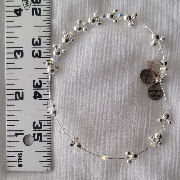Authentic Disney Adjustable Mikey Mouse Silver Bracelet with Crystal Beads - Picture 3 of 5